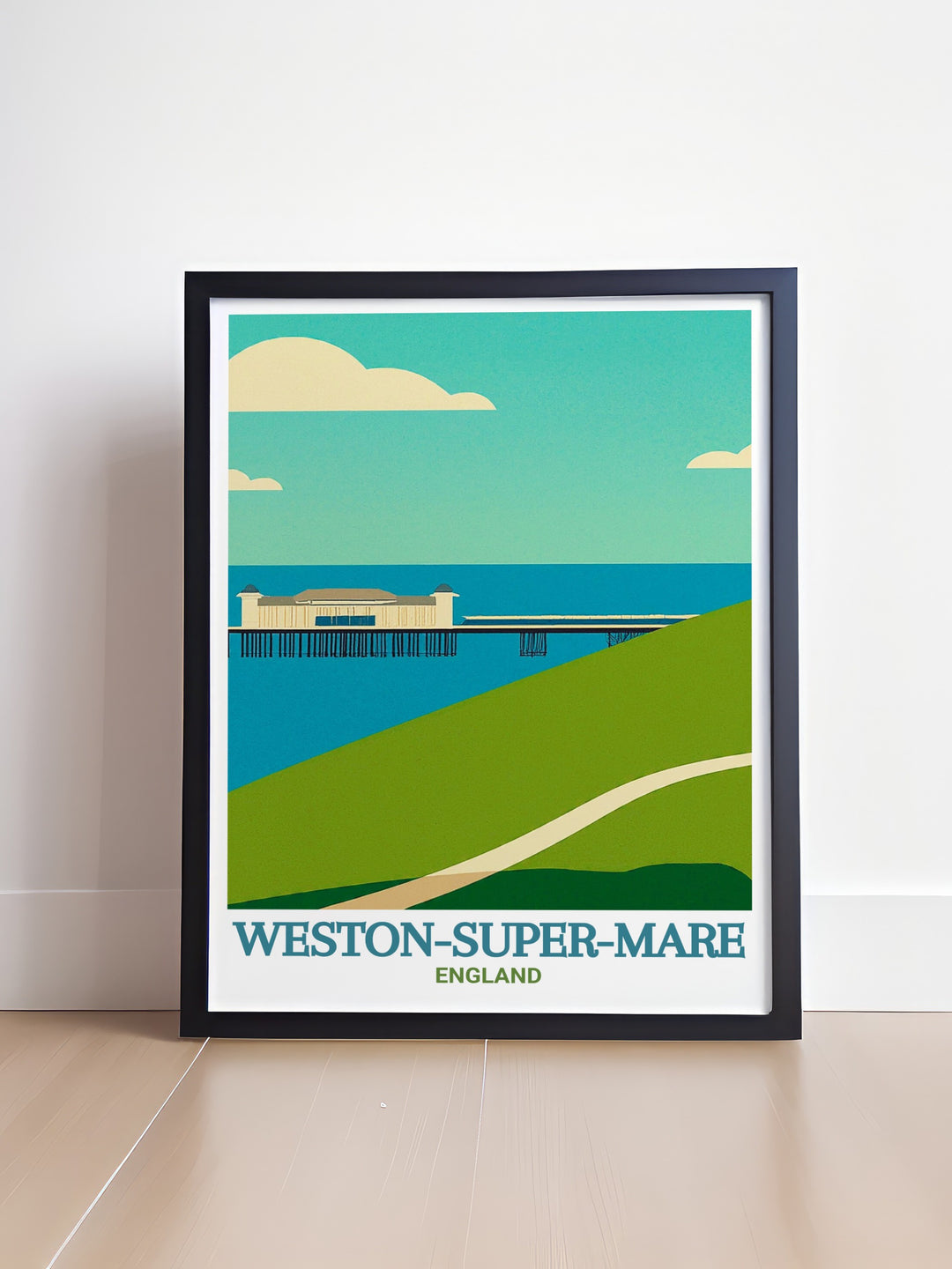 Grand Pier wall poster highlights the timeless appeal of Weston super Mares seaside culture. Perfect for beach lovers and fans of vintage UK travel posters, this artwork captures the nostalgic feel of the British seaside, offering a stylish and fun addition to any room.