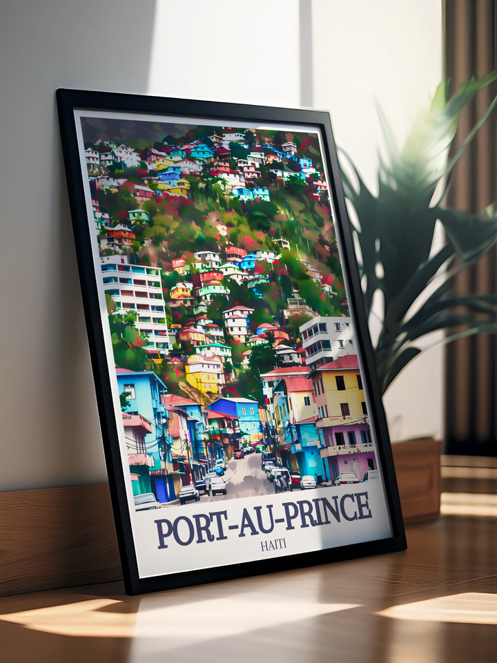Beautiful Haiti Art Print capturing the essence of Pétion Ville Massif de la Selle offering a high quality addition to your home decor and a thoughtful gift for any occasion