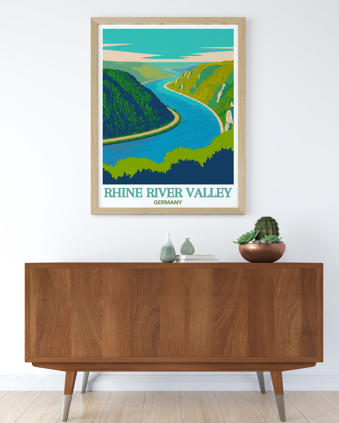 Elegant home decor with Rhine Gorge artwork and Germany prints perfect for enhancing your living space with German charm