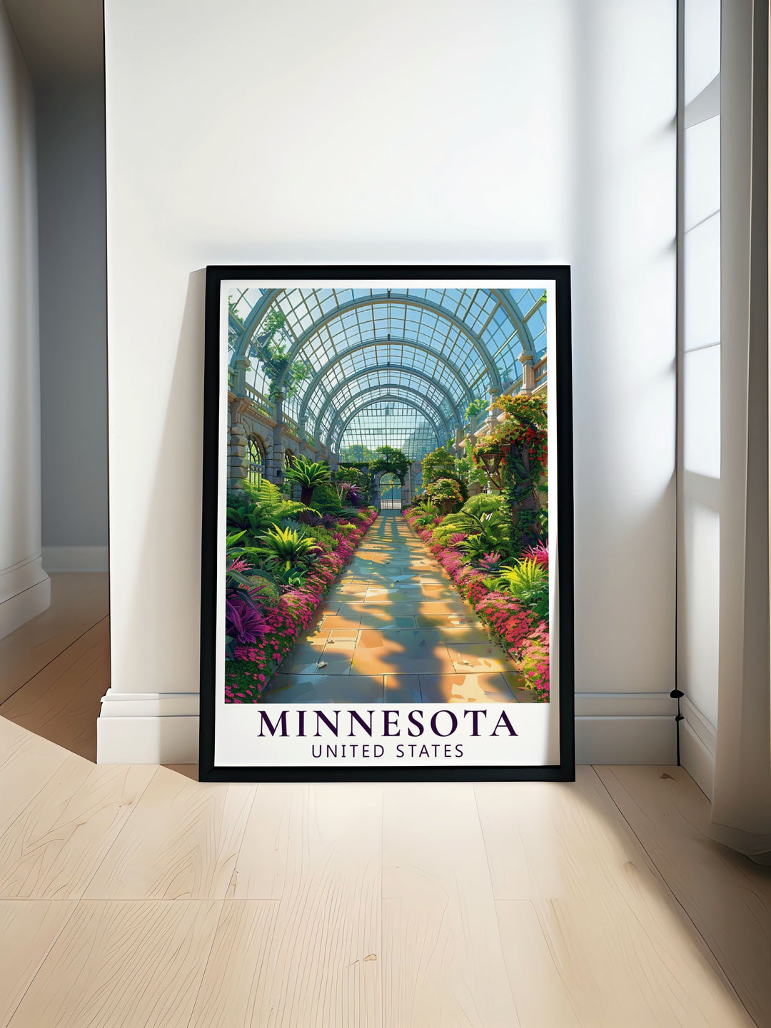 Minnesota Print featuring the lush landscapes of Como Park Zoo and Conservatory perfect for adding a touch of Minnesota Wall Art to your home showcasing the beauty and tranquility of this beloved Minnesota attraction.