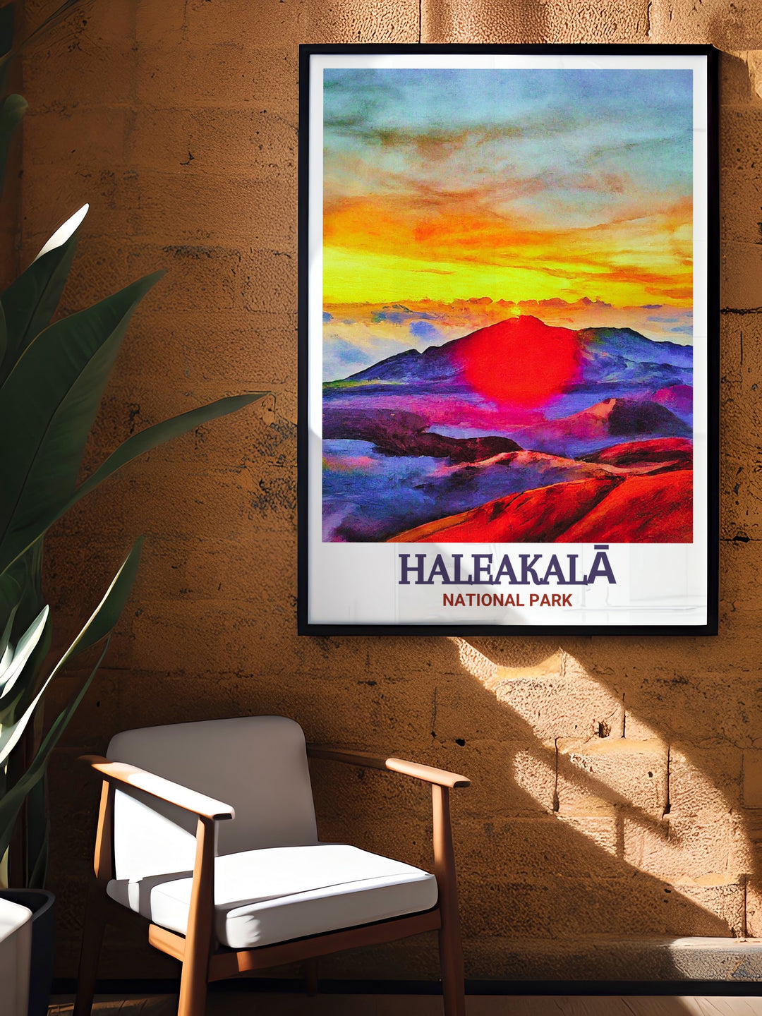 Sunrise and sunset art print from Haleakalā National Park, capturing the breathtaking views at the summit. This beautiful piece is ideal for those who love national parks and appreciate the beauty of natural landscapes.