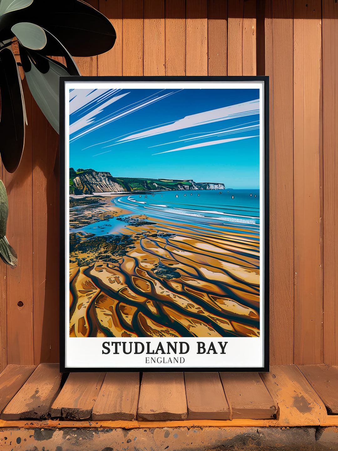 England wall art featuring the serene beauty of Studland Bay and Middle Beach Dorset Beaches. A perfect addition to your living room decor that captures the tranquil atmosphere of Englands coastline making it a great travel inspired gift for loved ones.