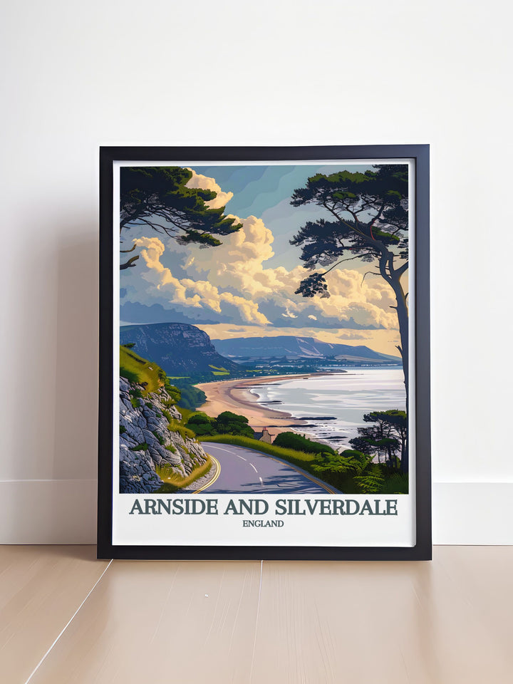 Modern prints of Morecambe Bay highlighting the scenic landscapes of Silverdale and Arnside ideal for enhancing your home with unique and elegant wall art