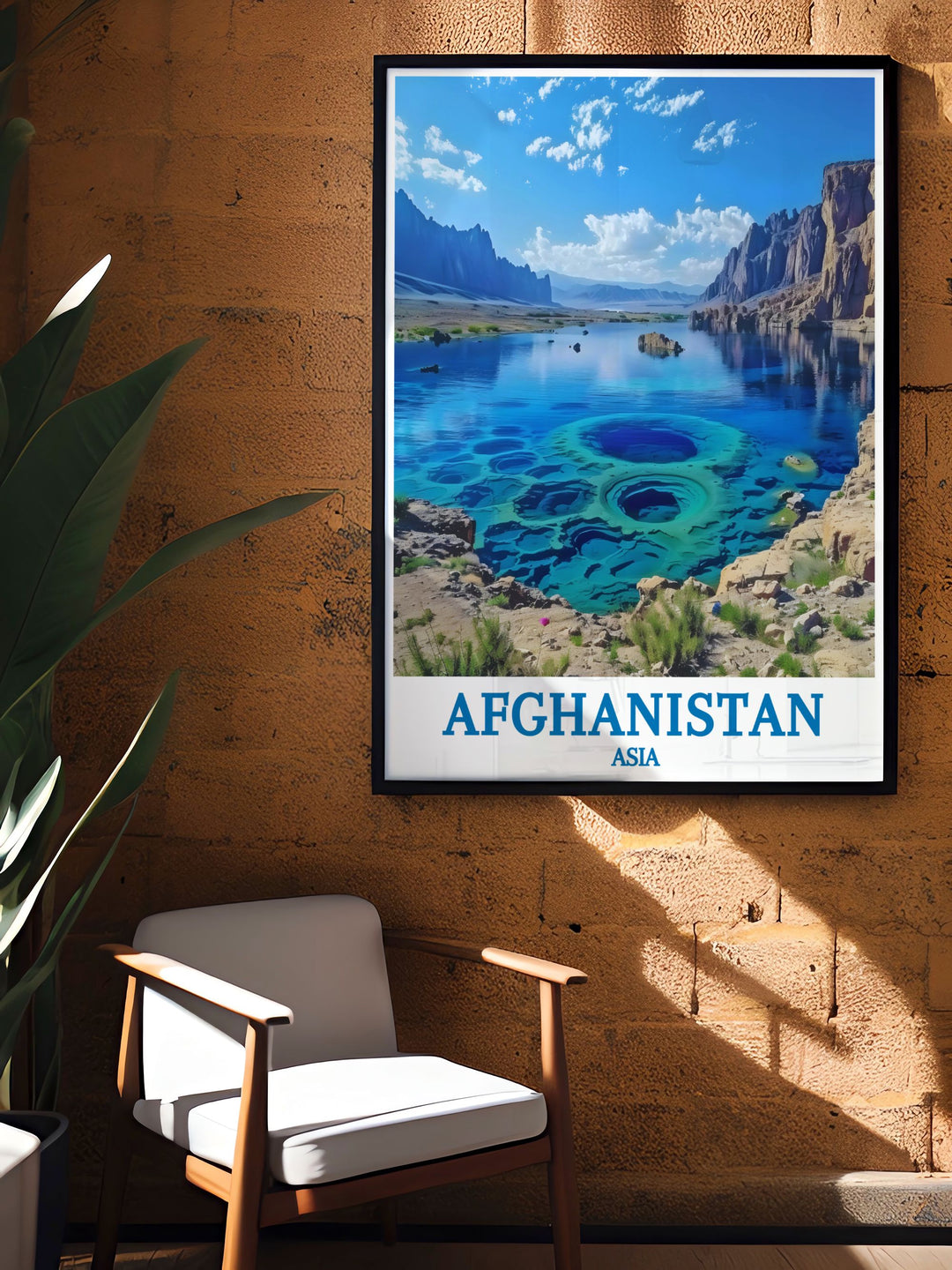 The Band e Amir National Park depicted in an exquisite Afghanistan Photo capturing the timeless beauty and serene atmosphere of this natural wonder a perfect addition to any home decor