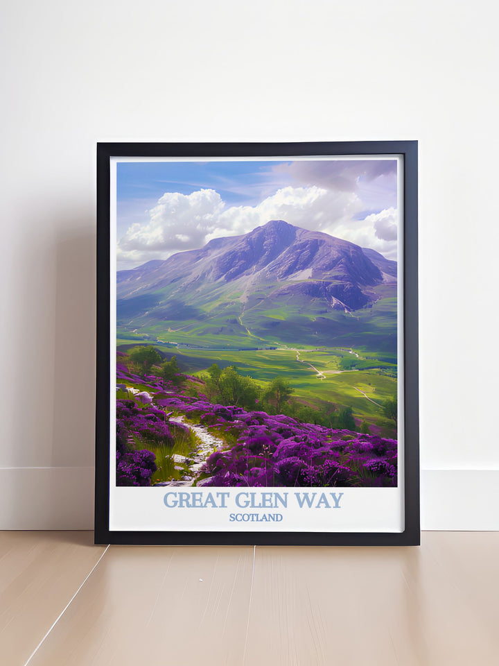 Showcasing the tranquil waters of Loch Ness, this art print brings the mystery and charm of Scotlands famous loch into your living space, making it an intriguing focal point for any room.