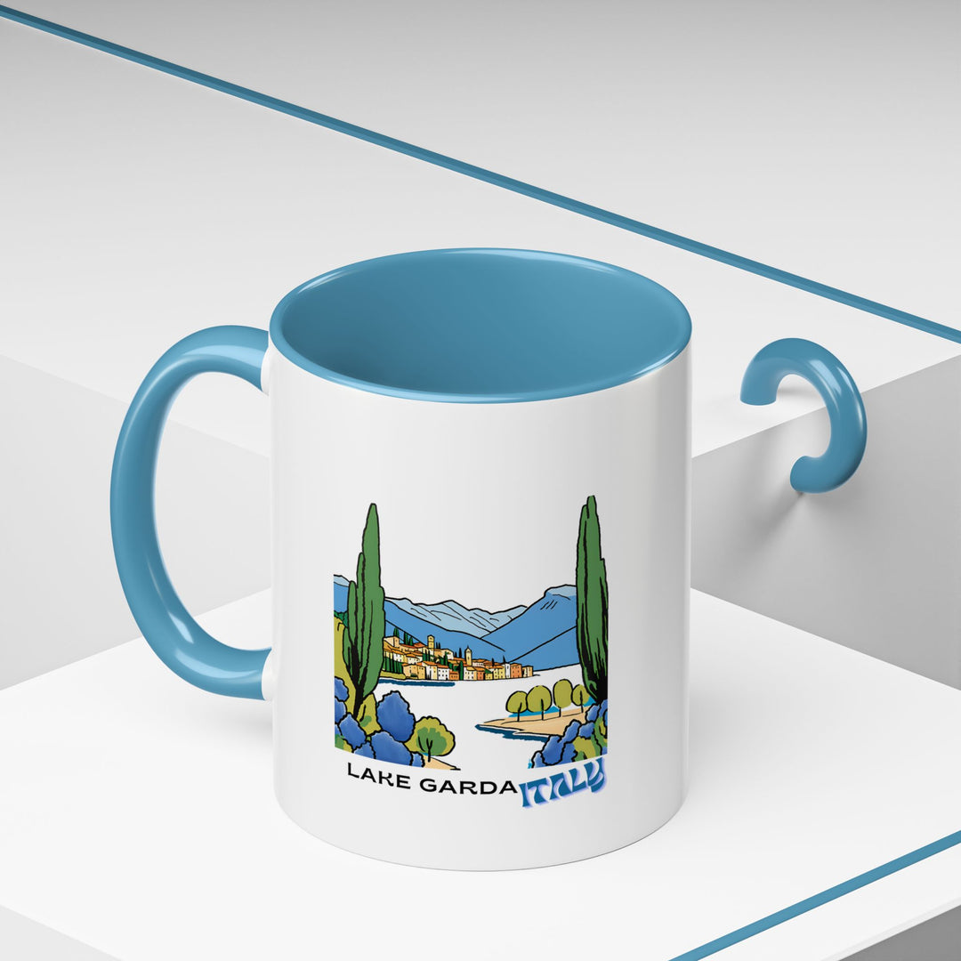 The Lake Garda mug offers a picturesque view of one of Italy’s most cherished lakes. A perfect choice for those who love to drink coffee or tea while enjoying the beauty of Italy, this mug brings a piece of Lake Garda into your home.