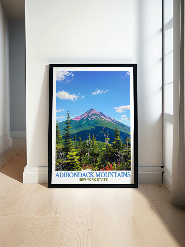 Mount Marcy modern prints bring the beauty of the Adirondack Mountains into your home with vibrant colors and stunning detail perfect for any living room bedroom or office