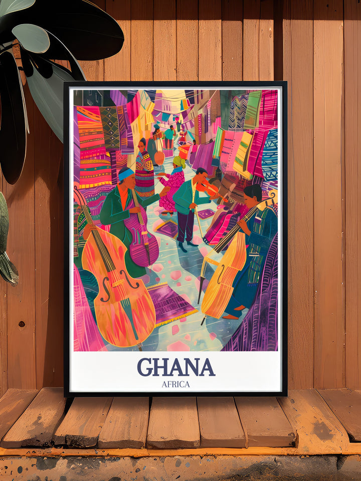 Elevate your home décor with this Accra skyline poster, highlighting Oxford Street in all its vibrant energy. This travel poster is ideal for anyone who appreciates African cityscapes or wants to add a dynamic touch to their living space.