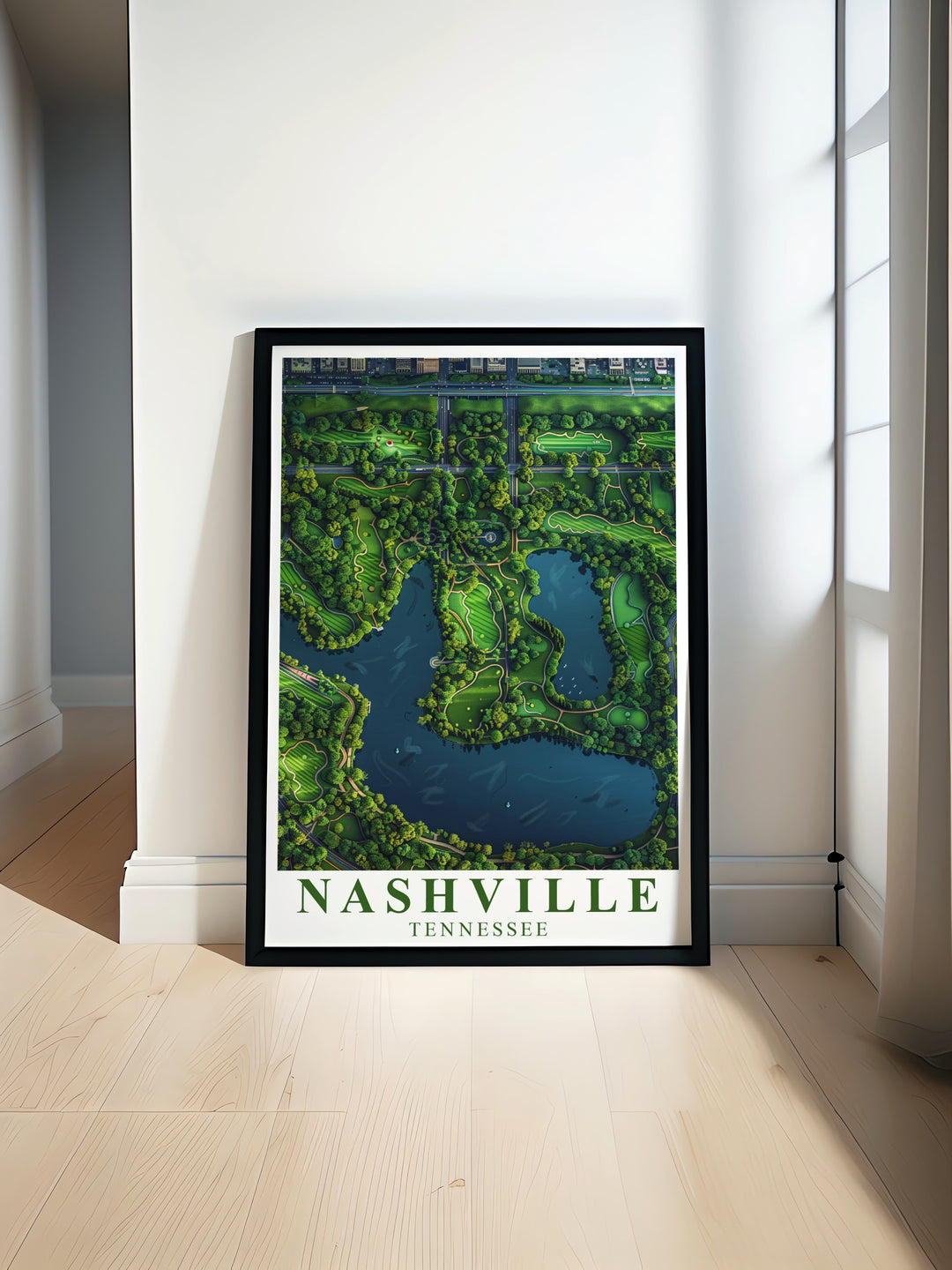 This Nashville Art Print highlights the serene beauty of Centennial Park, offering a view of the iconic Parthenon replica. Perfect for those who love the outdoors and the artistic spirit of Tennessees capital.