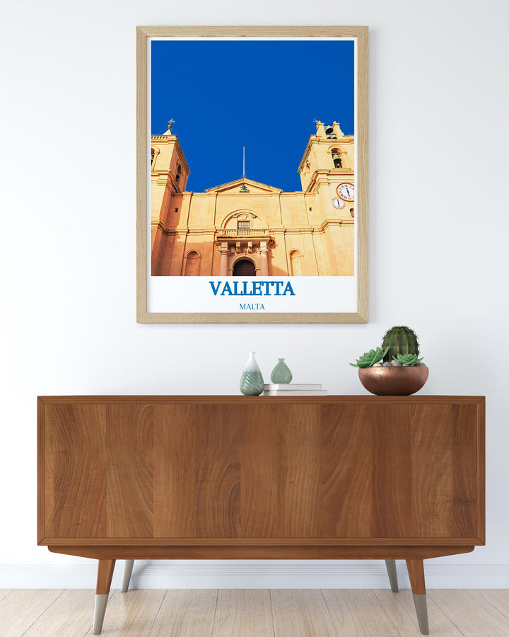 Transform your home with St. Johns Co Cathedral artwork a masterpiece of Baroque design that brings the cultural heritage of Malta into your living space perfect for Malta gift decor or Valetta print gift this piece enhances any room with its timeless beauty