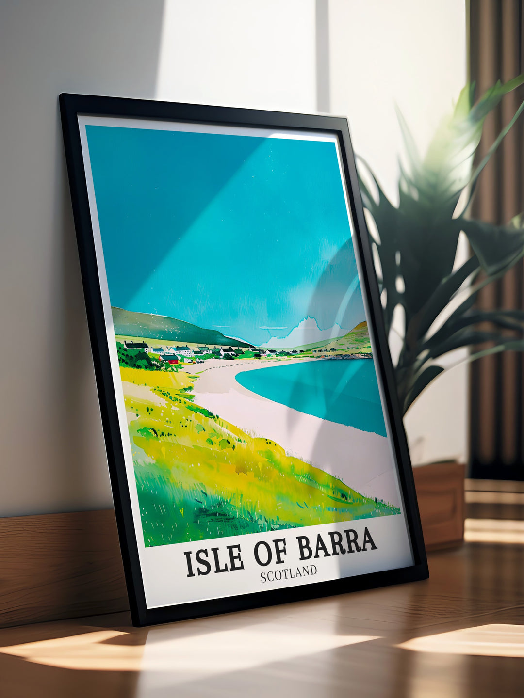 The Isle of Barra is renowned for its scenic coastlines, and Traigh Mhor Beach is a hidden gem within the Outer Hebrides. This canvas print captures the expansive beauty of this coastal paradise, offering a stunning piece of wall art for anyone looking to bring the serenity of Scotland into their home.