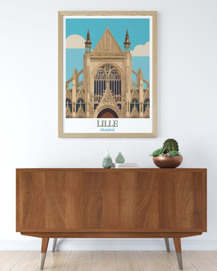 A wall art print of Saint Maurice Church in Lille, featuring the Gothic elegance of this French architectural masterpiece. The detailed artwork brings the churchs stunning features to life, making it an ideal addition to any travel inspired decor or as a thoughtful gift.