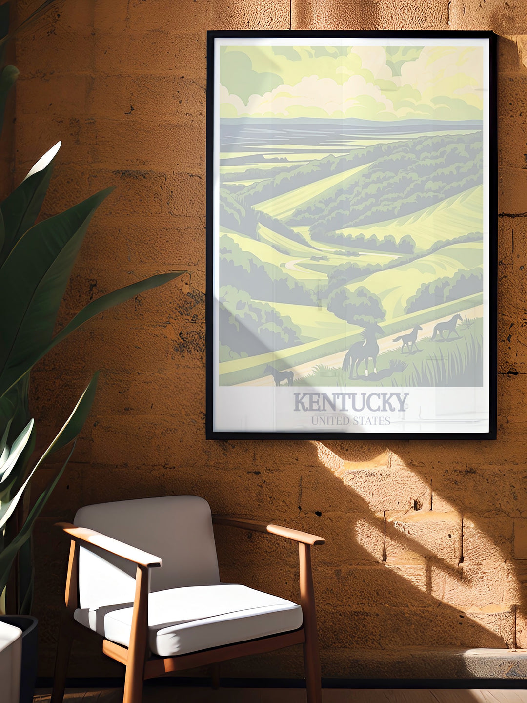 This Kentucky wall print captures the scenic paths of the Walk Across Kentucky and the stunning Bluegrass region. Its the perfect décor piece for those who want to showcase their love for nature, travel, and Kentuckys rich history.