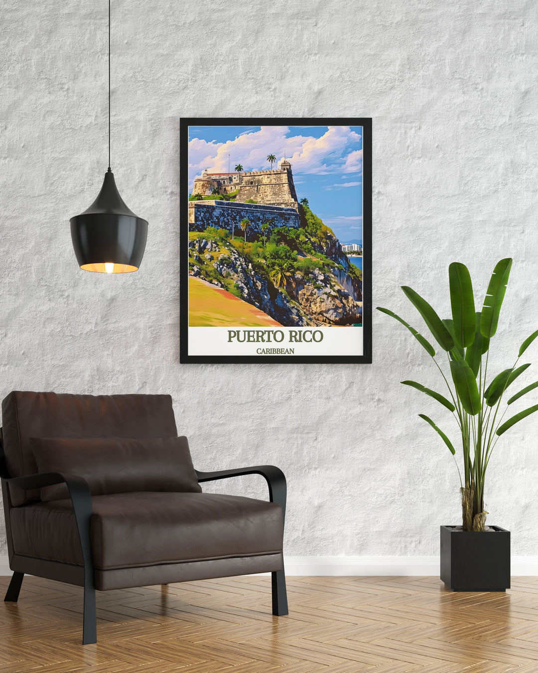 Beautiful Arecibo poster showcasing the majestic CARIBBEAN, Castillo San Felipe del Morro. This vintage print adds a touch of historical charm to any space. Great for personalized gifts or as part of a travel poster collection.