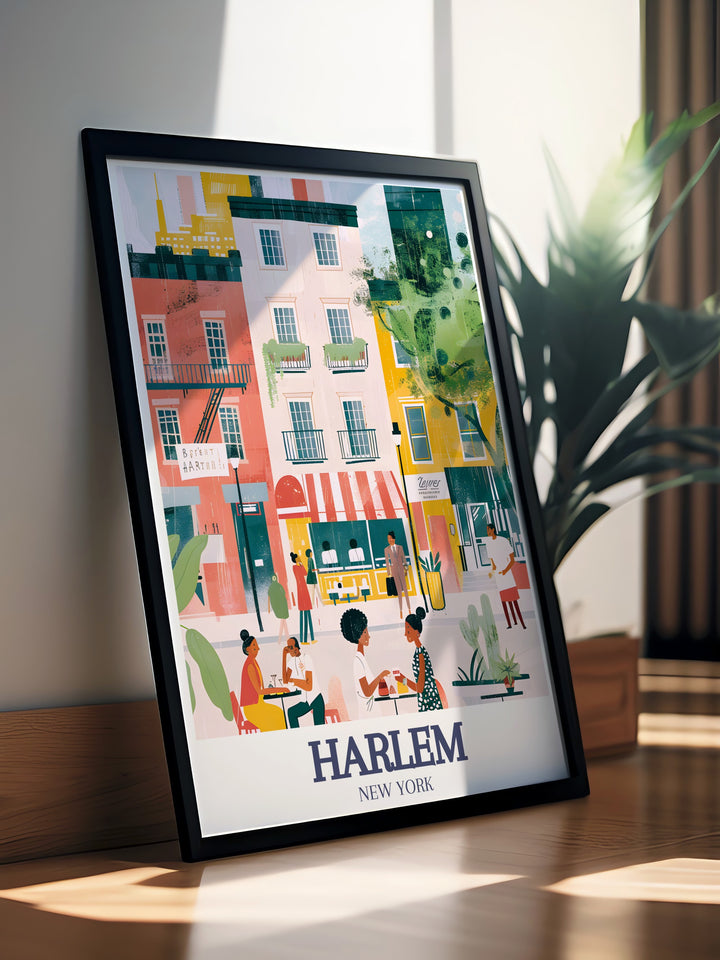 Celebrate the energy of Harlem with this stunning travel print featuring 125th Street. A beautiful wall art piece showcasing the rich history and culture of Harlem, its perfect for anyone who loves New York or urban artwork.