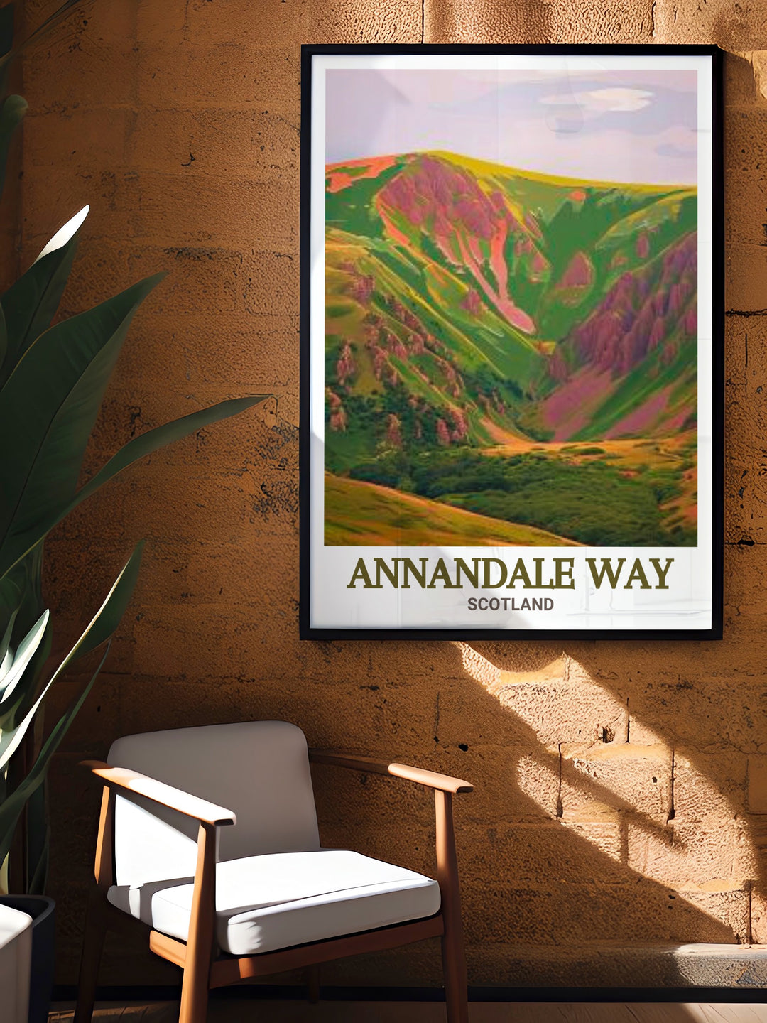 National Park Poster featuring Annandale Way and Devils Beef Tub with vibrant colors and detailed scenery perfect for any room in your home and a must have for Scotland art enthusiasts and collectors