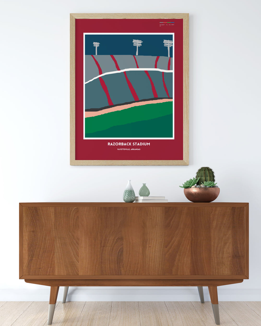 Razorbacks travel poster showcasing the dynamic energy of game day at Razorback Stadium a must have for college football enthusiasts perfect for decorating dorm rooms or gifting to Razorbacks supporters