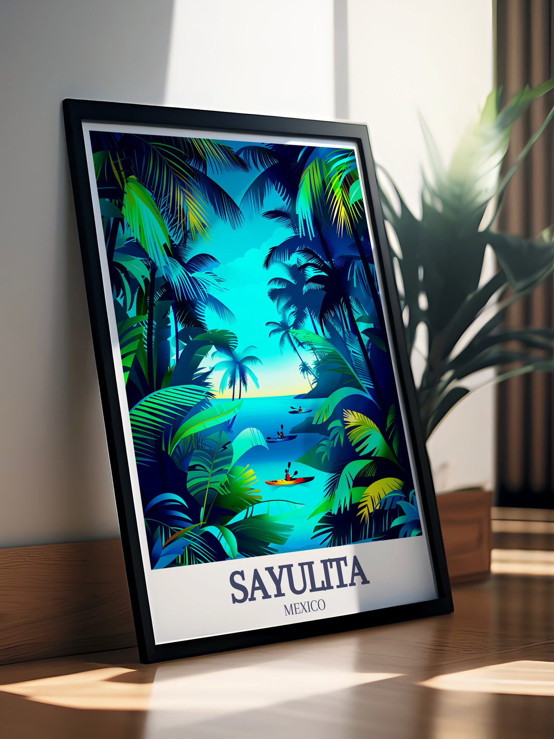 A beautiful travel poster highlighting Sayulitas most iconic spots, from Sayulita Beach to Los Muertos Beach. The perfect addition to your beach themed decor, this print is a stunning representation of Mexicos Pacific charm.