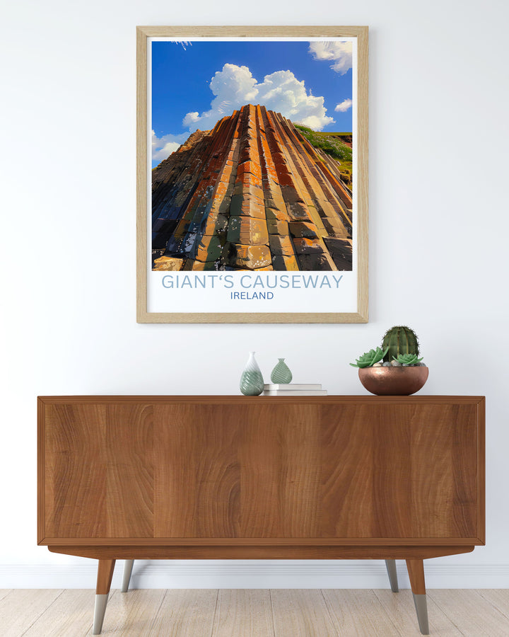 The Organ Pipes elegant home decor prints highlight the dramatic landscape of Northern Ireland offering a sophisticated touch to any interior style.