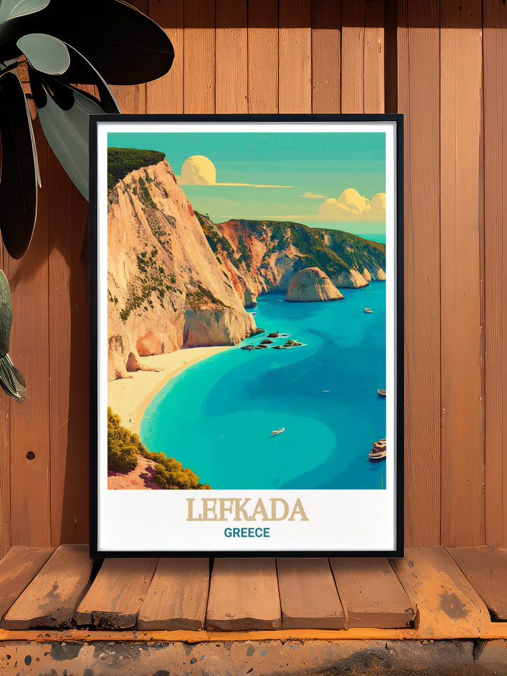 Porto Katsiki Beach Elegant Home Decor brings the captivating scenery of Lefkada into your living space with soft colors and beautiful details. This Greece Wall Art offers a modern and sophisticated touch to your home decor with its stunning visuals of the beach.