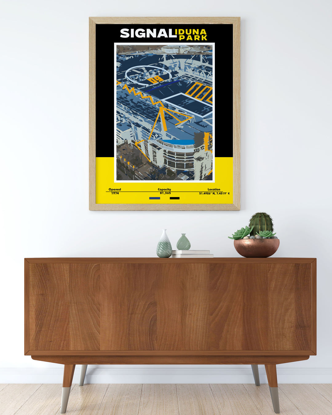 The Dortmund Poster features Marco Reus in action at Signal Iduna Park capturing the passion and energy of Dortmund football and the unforgettable moments created by stars like Karim Adeyemi