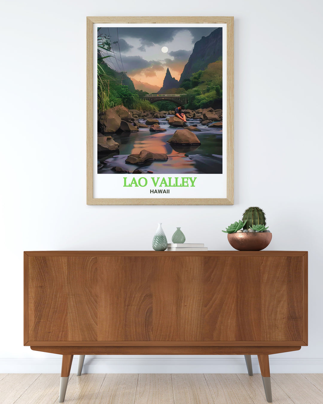 Bring the beauty of Hawaii into your space with this Lao Stream wall poster. The vivid portrayal of the streams gentle flow and lush surroundings is perfect for those who appreciate the natural beauty of the islands.