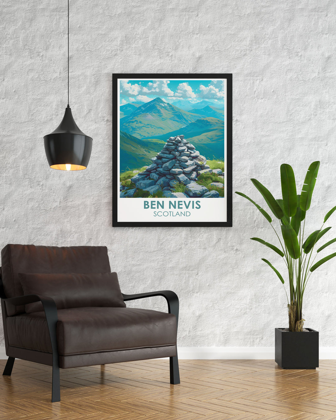 Elegant Framed Print of Ben Nevis Summit capturing the iconic landscape of Scotlands highest peak a must have for those who appreciate the beauty of the great outdoors