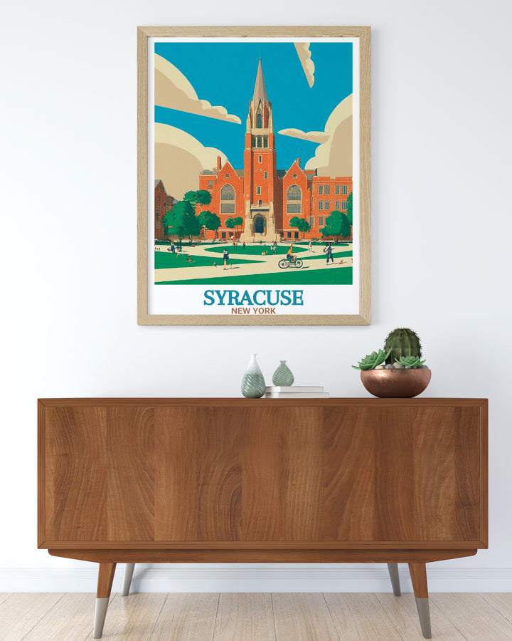 Elegant Syracuse University framed print featuring intricate details and vibrant colors perfect for transforming your living room or office into a scholarly retreat capturing the beauty of the campus making it a stylish and thoughtful gift for any occasion