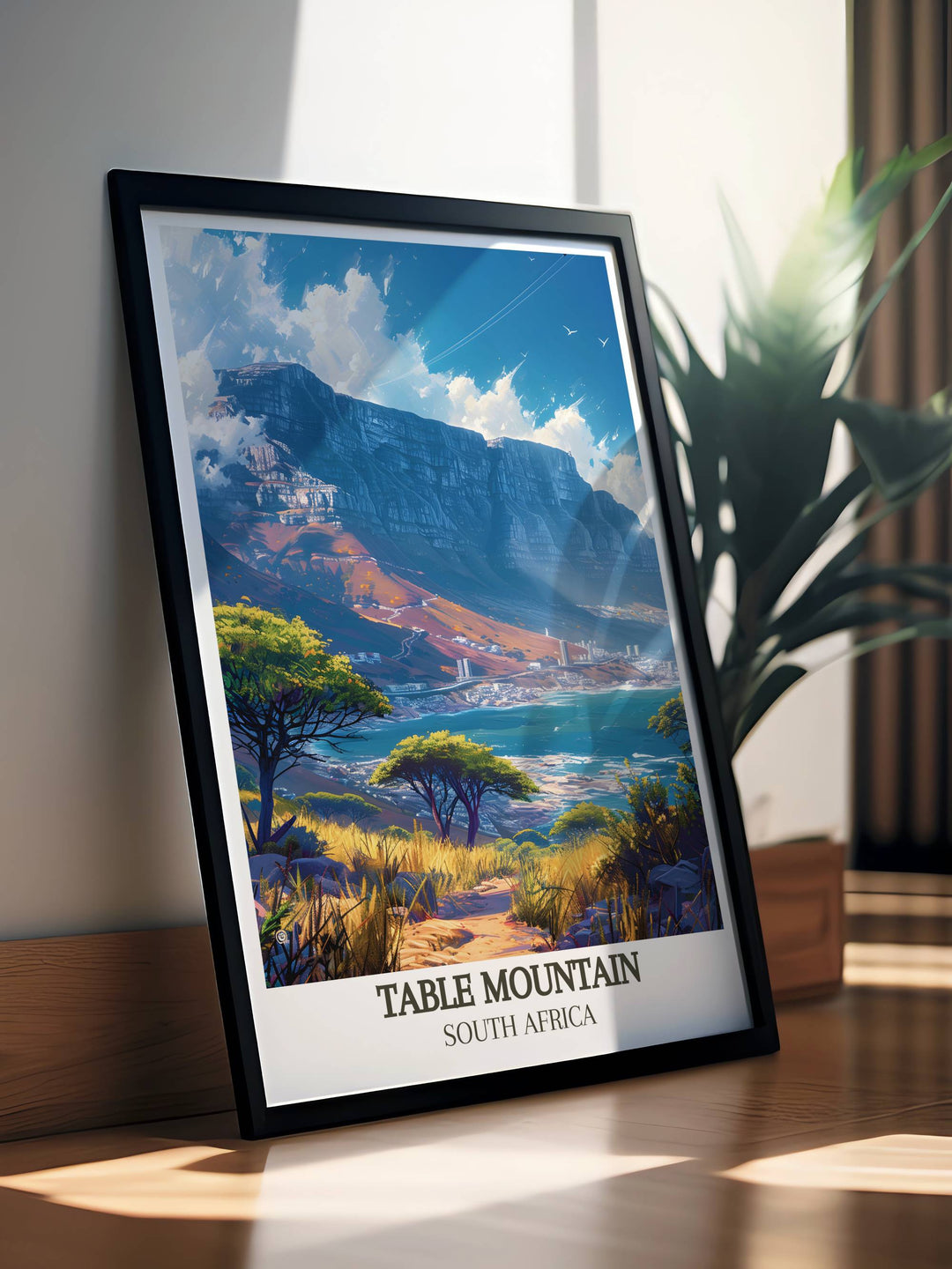 The Table Mountain Summit Stunning Living Room Decor is beautifully captured in this National Park Art piece offering timeless appeal and vibrant imagery