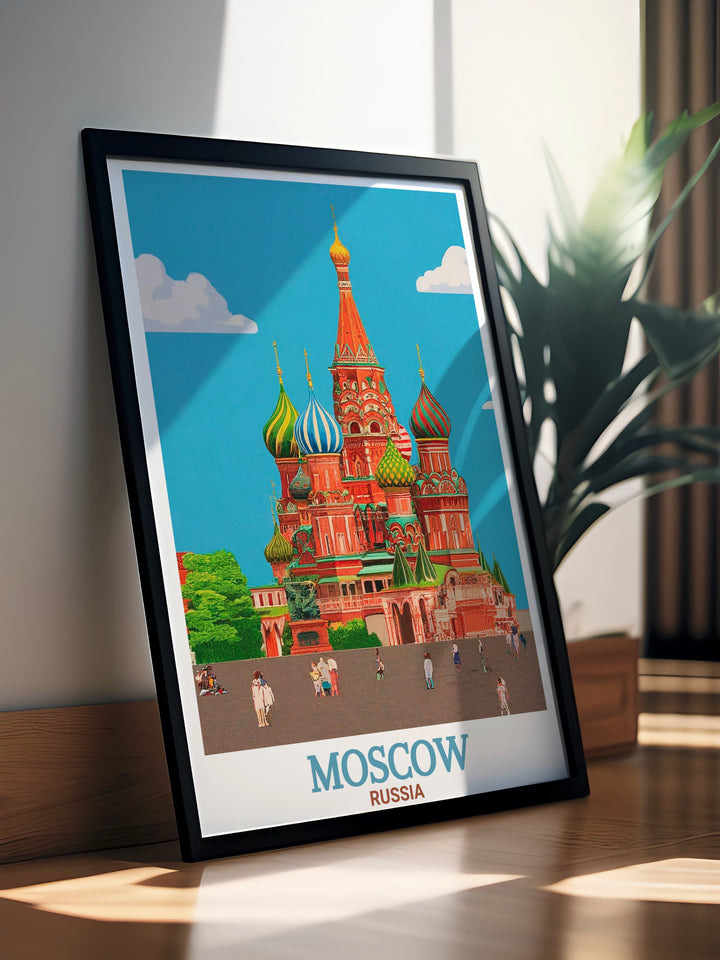 Elegant Moscow print featuring the Red Square, Kremlin a captivating piece of Russia art that transforms your space with timeless beauty and detailed design suitable for various interior styles