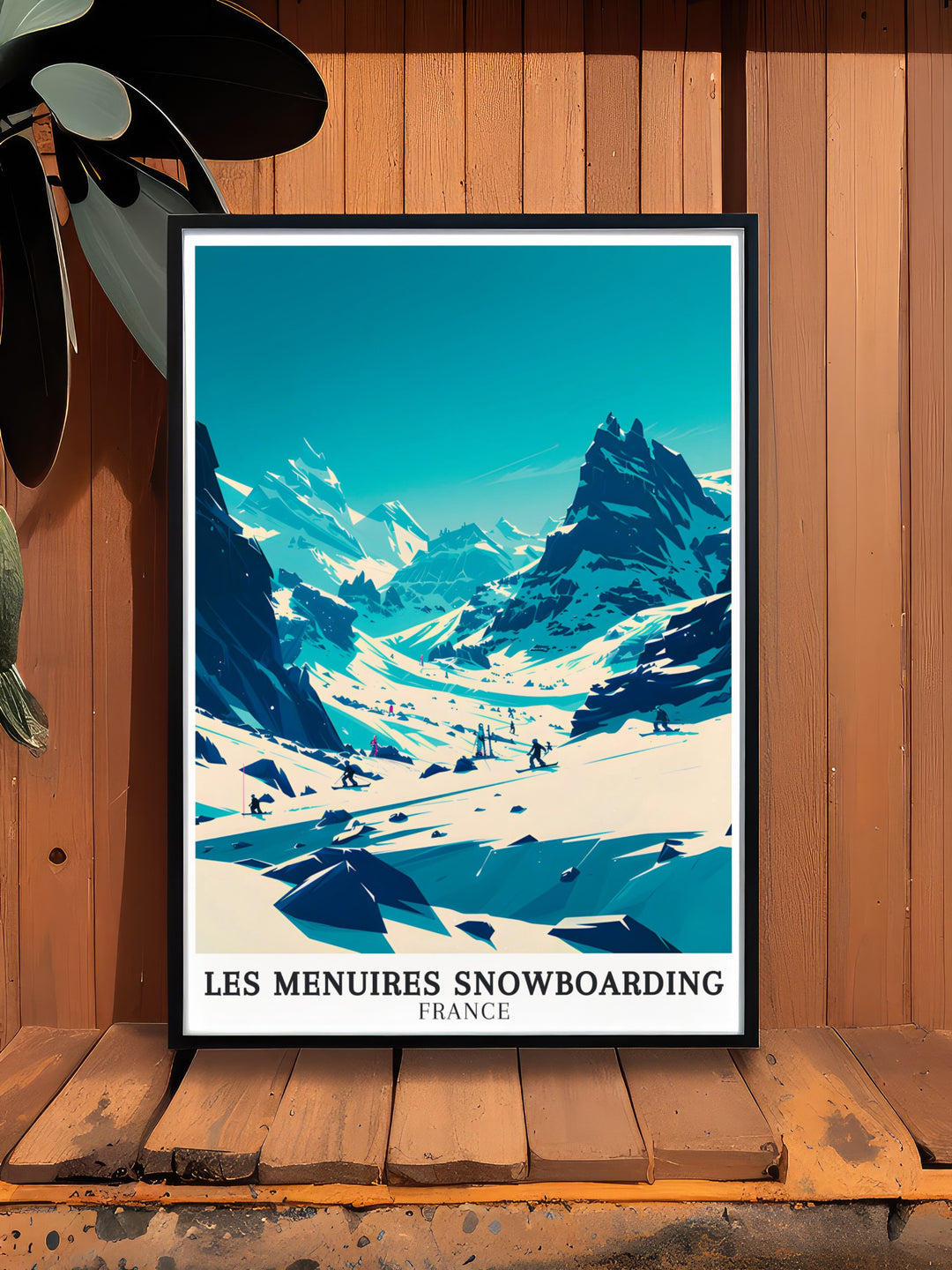 Bring the thrill of the French Alps into your home with this beautiful Les Menuires Three Valleys Snowboarding Poster perfect for snow sports enthusiasts who want a vibrant and dynamic art piece for their walls