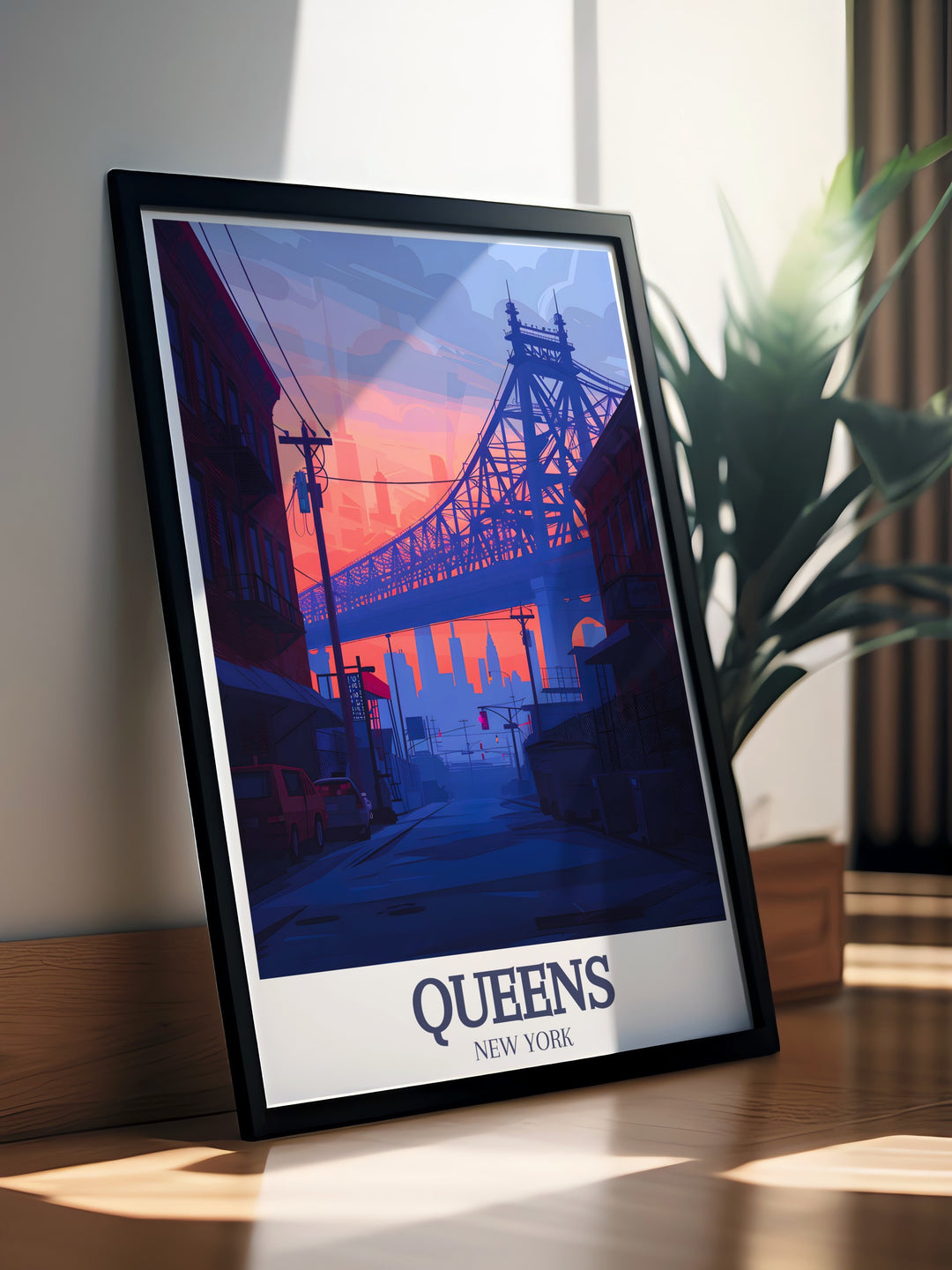 Beautiful Queens wall art featuring Queensboro Bridge East River scene capturing the picturesque New York City skyline ideal for adding elegance and style to any room in your home