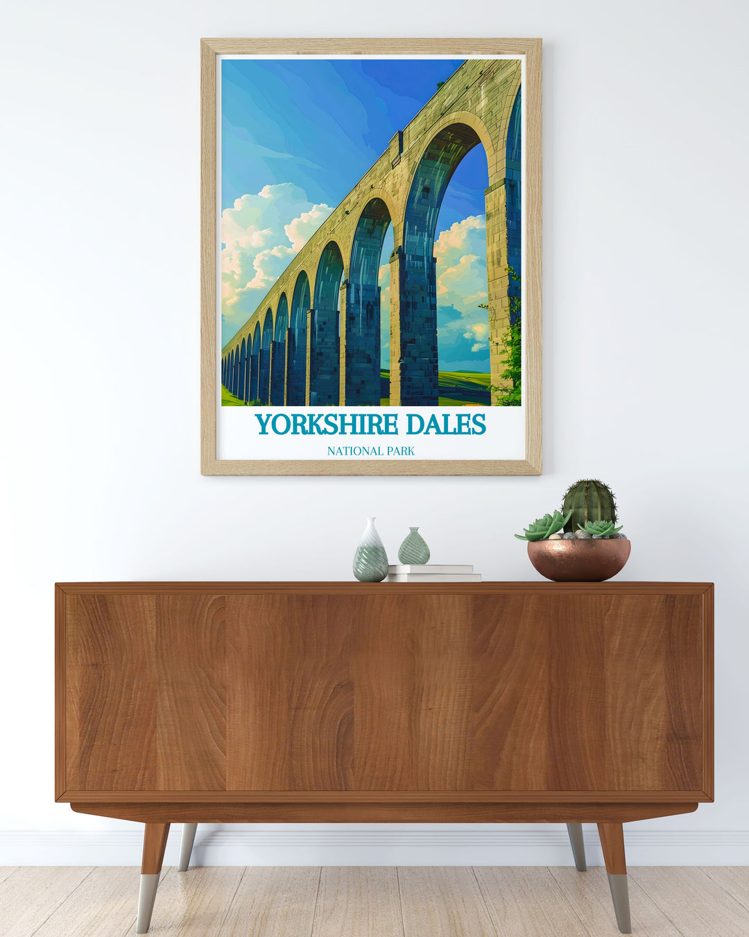 This Yorkshire Dales art print featuring Ribblehead Viaduct and the Flying Scotsman is an exquisite piece of wall art that celebrates the natural and historic wonders of Yorkshire perfect for adding a touch of elegance to any room in your home or office.