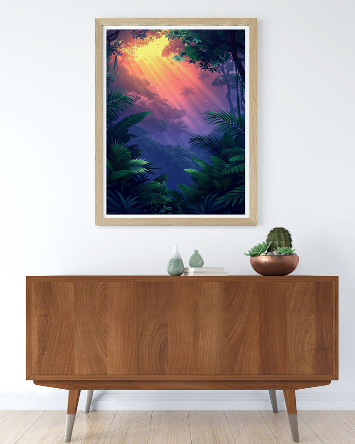 Gallery wall art featuring a foggy forest, offering a picturesque view of the tranquil and mysterious woodland.