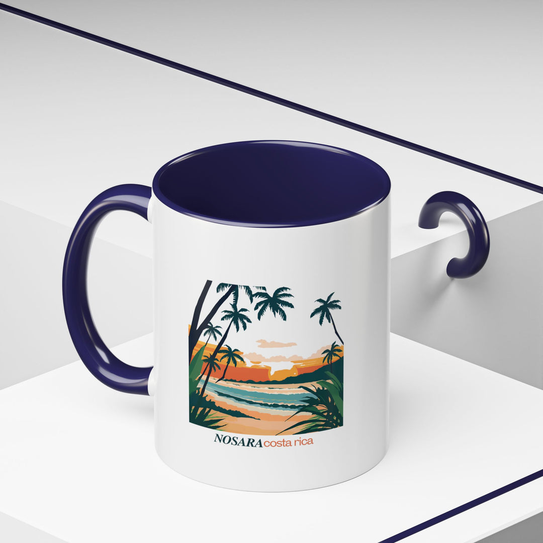 Enjoy a piece of Nosara Costa Rica with this beautifully designed ceramic mug. Featuring vibrant artwork inspired by Nosara’s scenic landscapes, it is microwave and dishwasher safe, making it both practical and artistic.