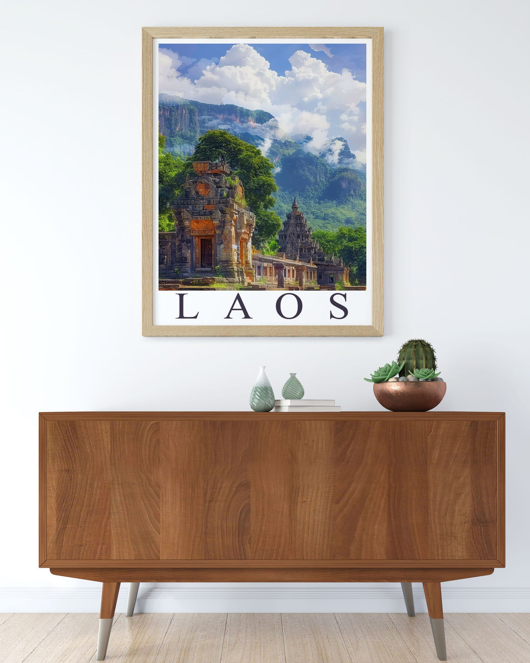 Add a touch of Mediterranean elegance to your living space with this Agios Nikolaos travel poster and Vat Phou artwork perfect for wall decor and art collectibles these prints capture the charm of Greek islands and ancient history