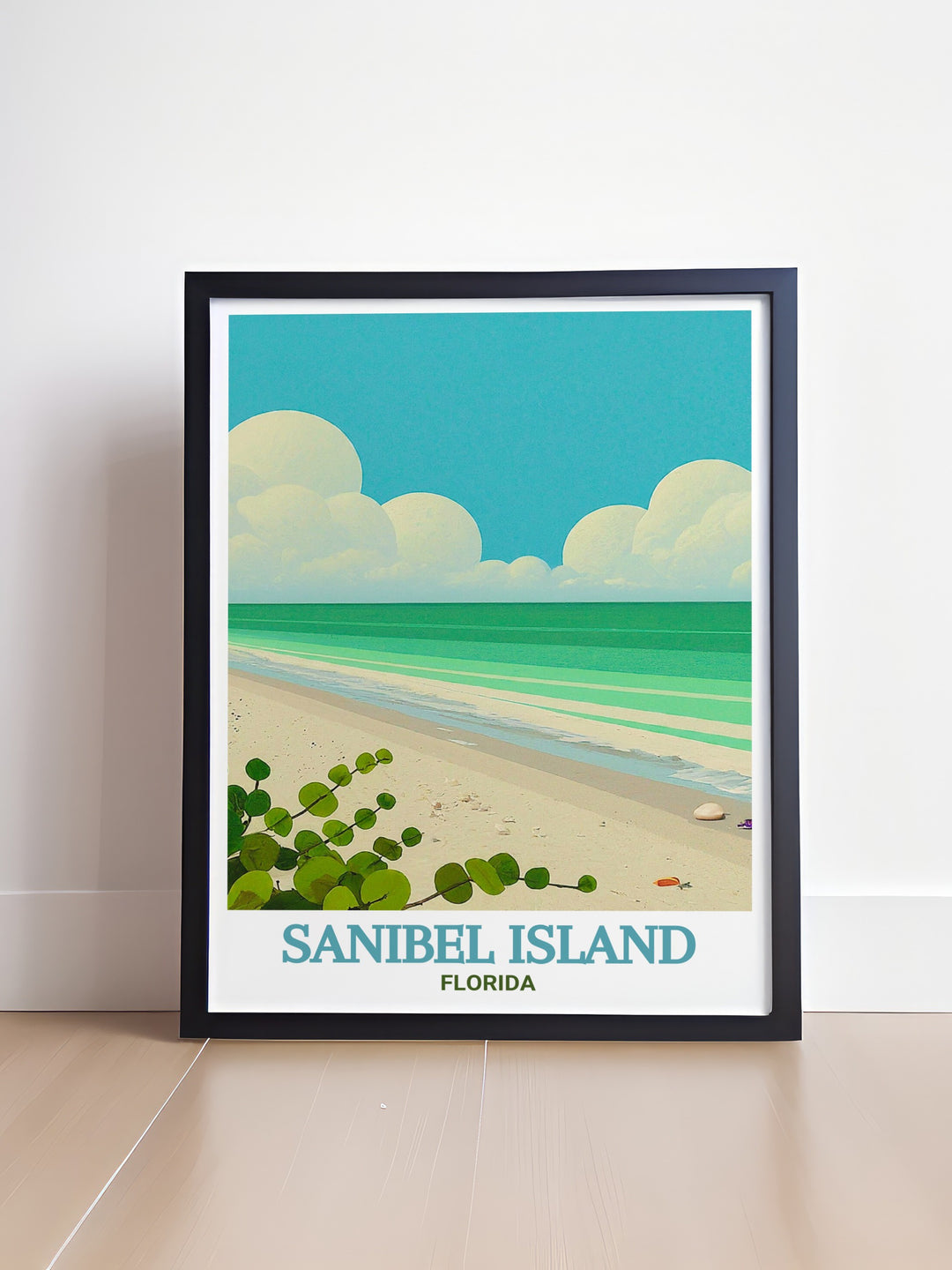 Travel print showcasing the natural beauty of Bowmans Beach on Sanibel Island, Florida. Ideal for enhancing your home with the calming presence of the ocean.