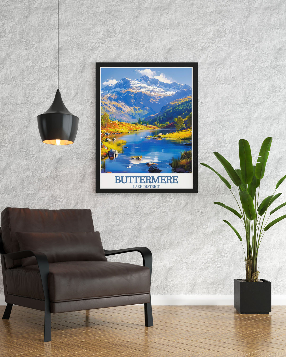 Featuring the lush landscapes and stunning views of the Lake District, this travel poster captures the natural beauty of Buttermere, ideal for those who appreciate scenic landscapes.