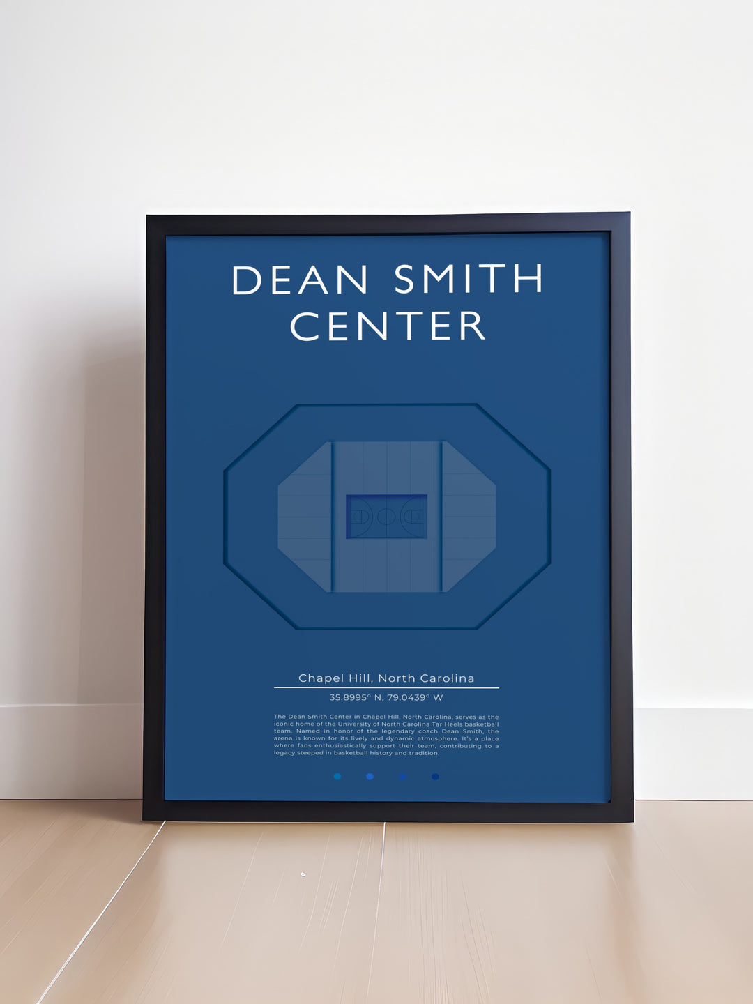 Dean Smith Center artwork highlighting the energy and excitement of college basketball games at the Dean Dome making it an ideal gift for sports enthusiasts and UNC Chapel Hill fans