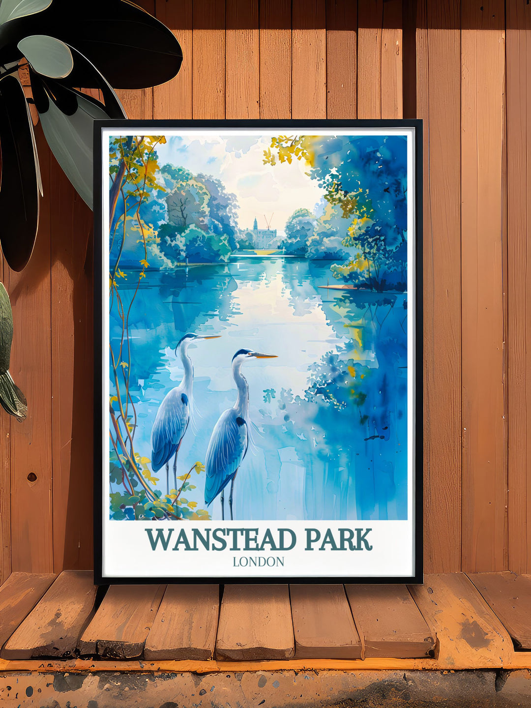 Captivating Wanstead Park poster featuring the vibrant flora and fauna of this iconic East London location. This print is perfect for nature wall art enthusiasts who appreciate the beauty and charm of Londons parks and green spaces