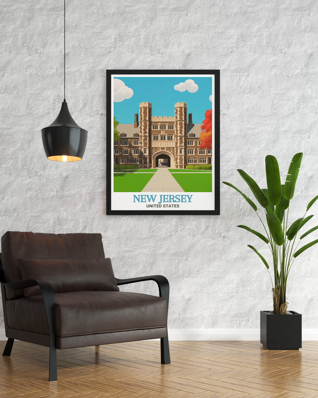 Princeton University wall art showcasing the iconic Nassau Hall and dynamic campus environment. Ideal for those who love the Jersey Shore. This print brings the universitys academic prestige to life with vivid colors and intricate details.