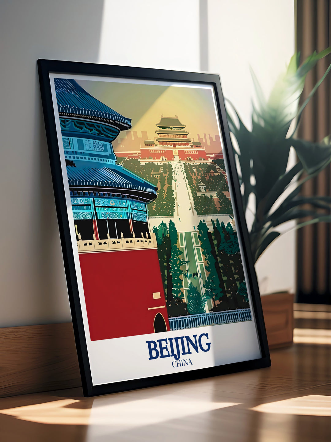 Temple of Heaven Framed Art showcasing the intricate details and historical importance of one of Beijings most sacred sites. The artwork brings out the spiritual and cultural depth of the Temple of Heaven, perfect for those who love traditional Chinese art and design