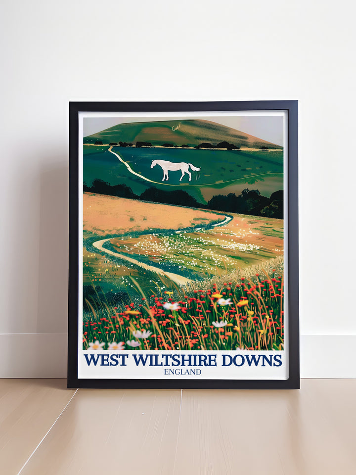 Elegant home decor featuring Westbury Hill and the Westbury white horse stunning wall art that brings a sense of tranquility and sophistication to any room ideal for art lovers