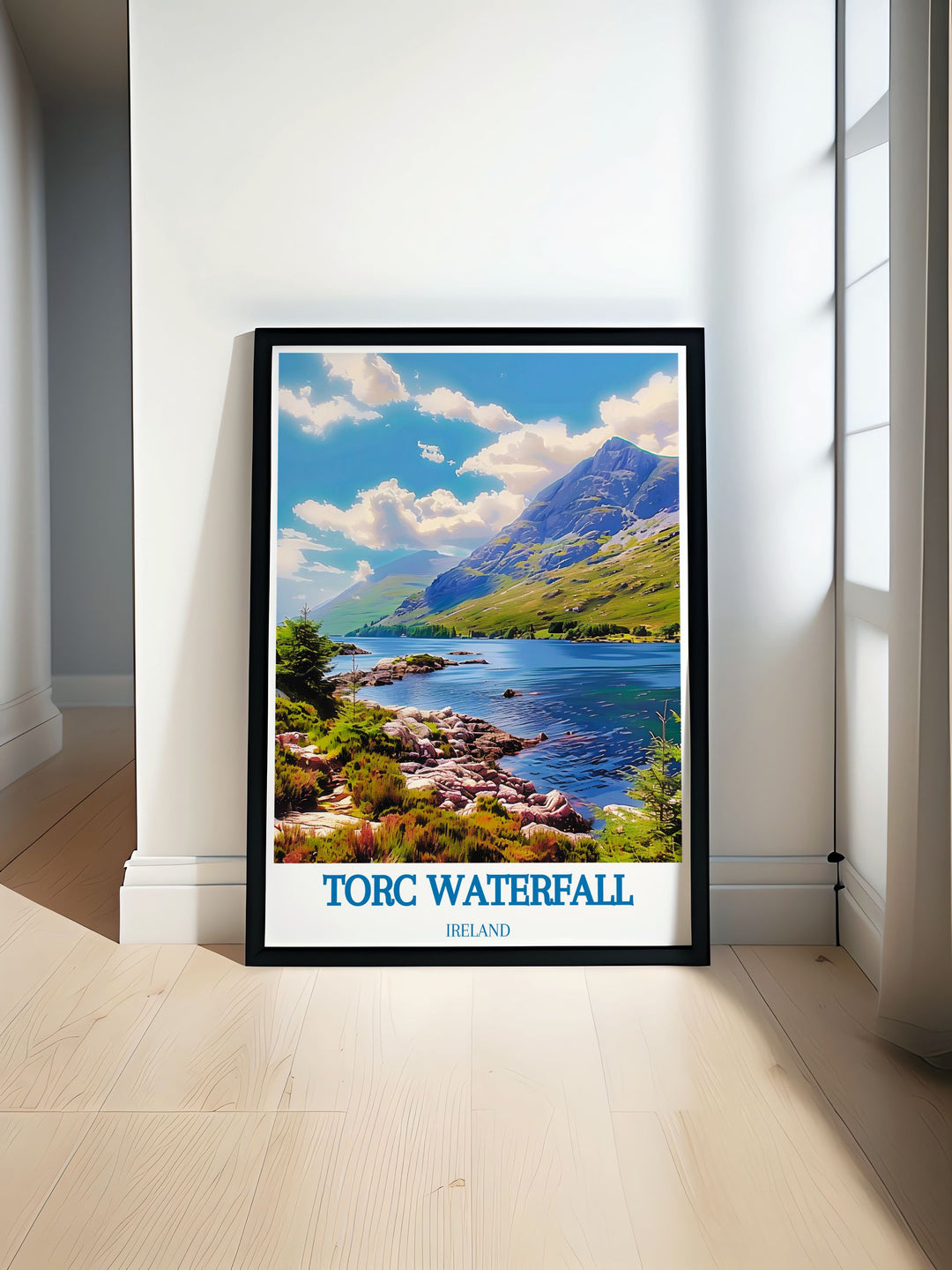 Capture the majestic scenery of Killarney National Park with this detailed art print, highlighting the parks diverse landscapes and natural beauty.