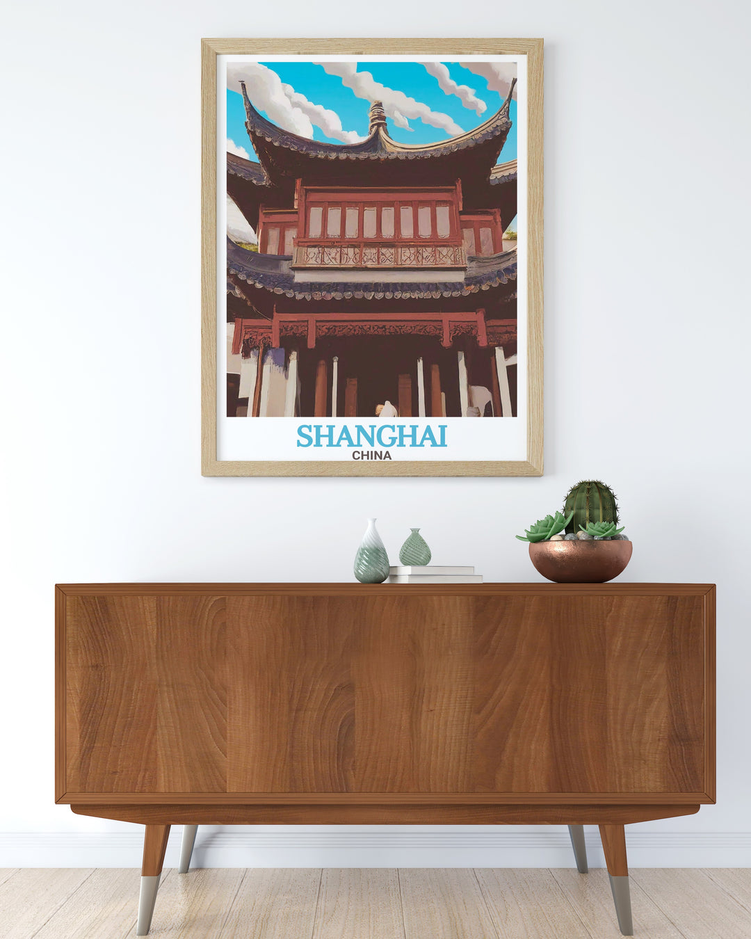 This Yu Garden poster print captures the peaceful beauty of one of Shanghais most iconic classical gardens, offering a calming scene of traditional pavilions and serene landscapes. Ideal for adding a touch of cultural elegance to any room, this art print brings a piece of Shanghais history to life.