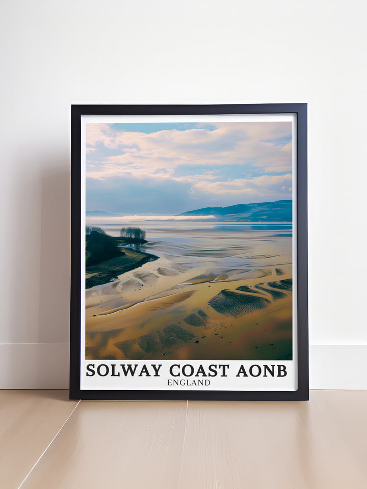 Mudflats Wall Art. Showcasing the expansive mudflats and the serene beauty of the Solway Coast AONB, these wall art pieces are designed to bring the natural scenery of Cumbria into your home. Perfect for nature lovers and art enthusiasts alike.