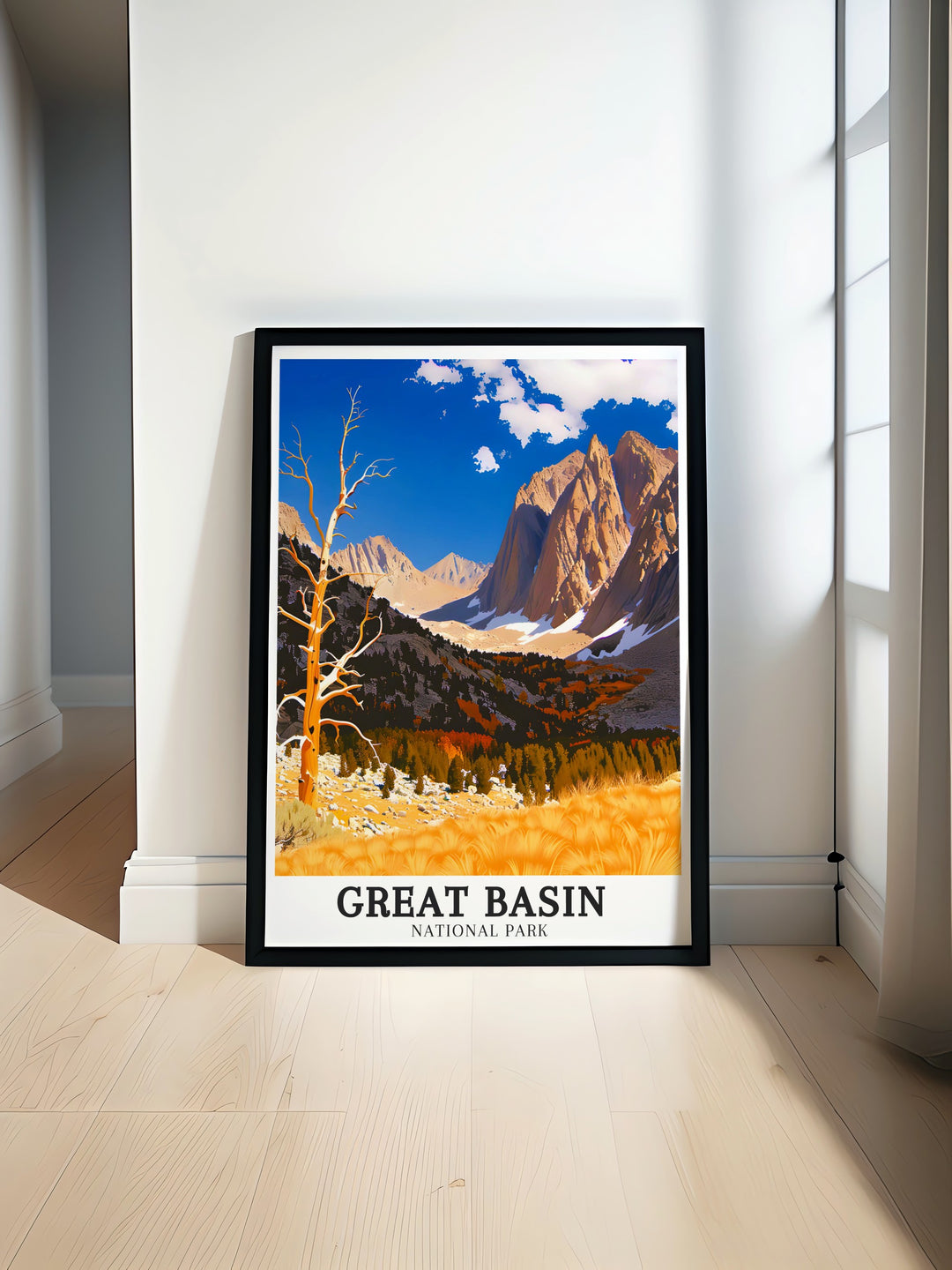 Great Basin National Park Poster showcasing Nevada Bristlecone Pine trails with vibrant colors and intricate details ideal for home decor