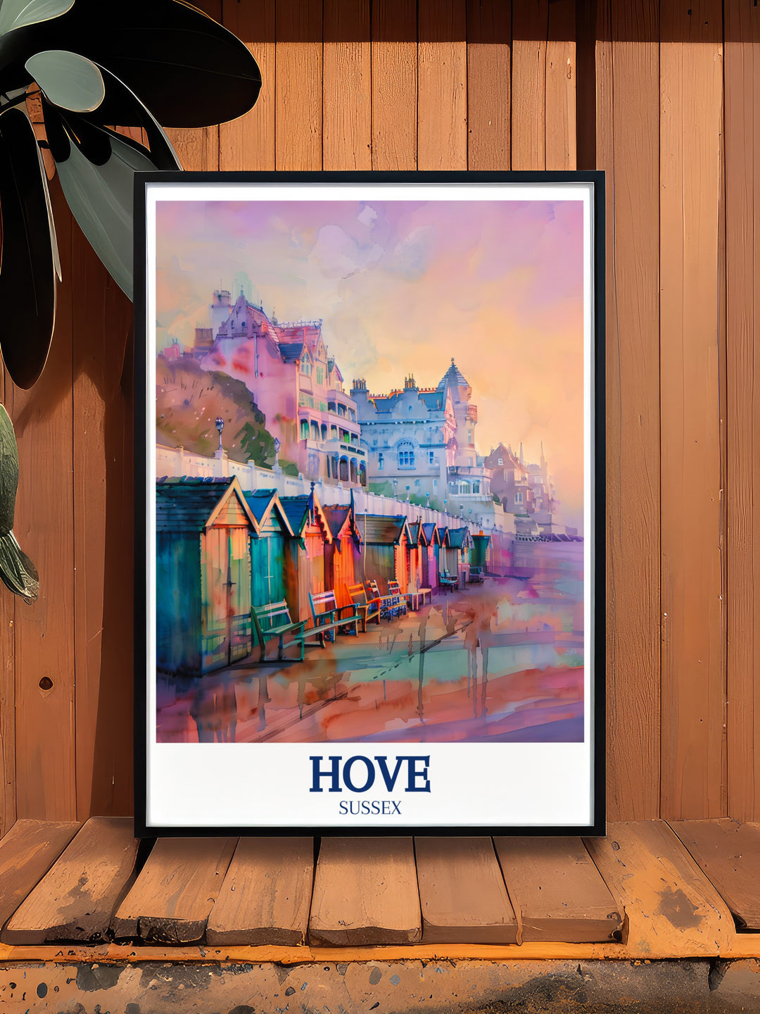 Experience the charm of the Hove Esplanade with this stunning art print, offering a detailed view of the historic promenade set against the tranquil backdrop of the English Channel. A must have for coastal decor enthusiasts.