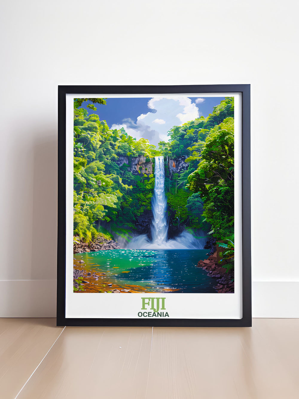 Stunning Fiji wall art featuring Bouma National Heritage Park brings the lush greenery and serene waterfalls of Fiji into your home decor. This Fiji photo captures the natural beauty and tranquility of Bouma National Heritage Park.