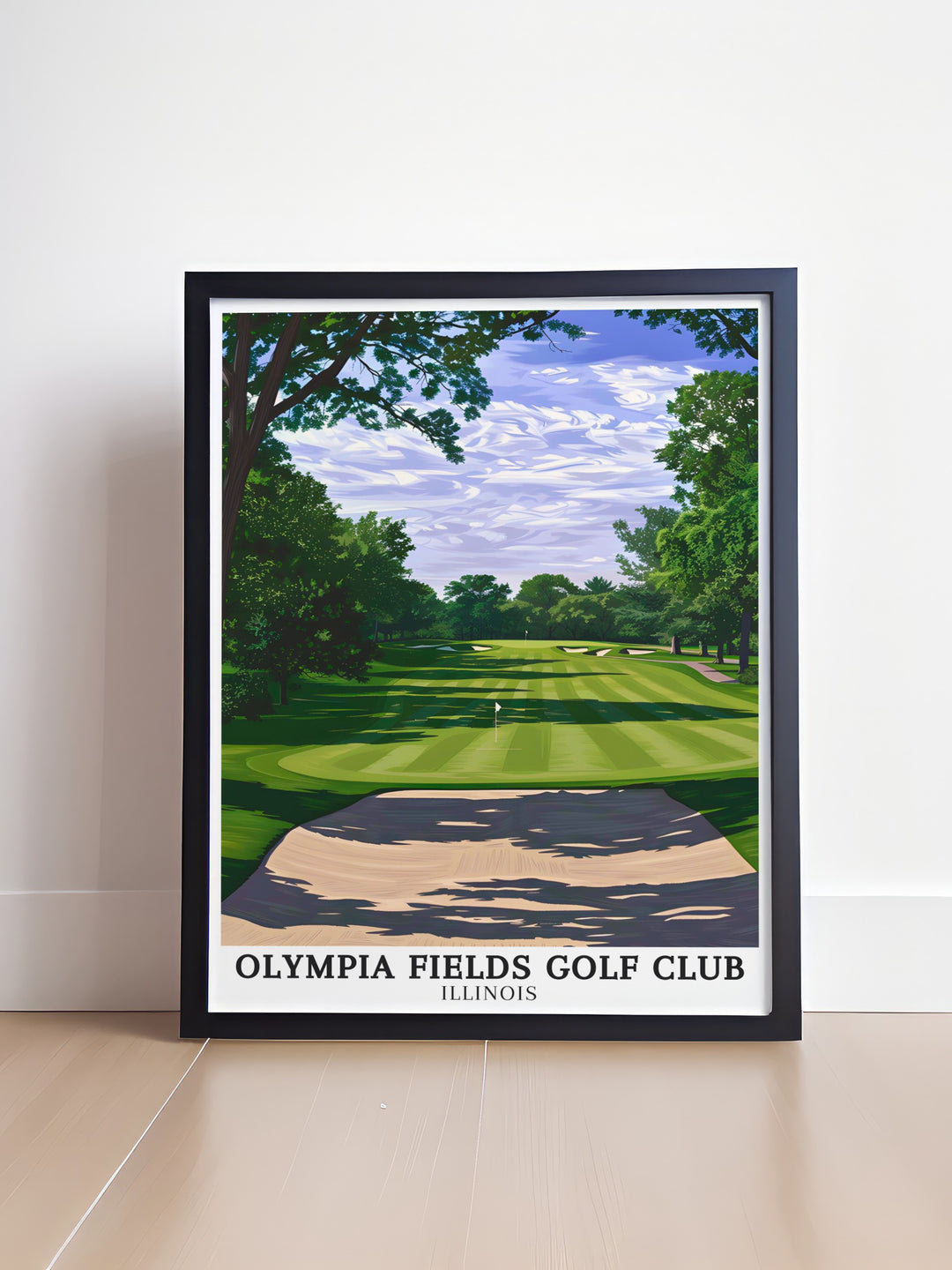 Stunning Golf Artwork depicting Fairways South Course at Olympia Fields a must have for golf enthusiasts this print captures the essence of the sport and enhances any space with its detailed portrayal of the iconic course making it an ideal Golf Travel Art piece